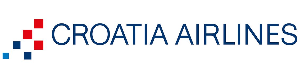 Croatia Airlines-Logo mit einem rot-blauen Schachbrettmuster.