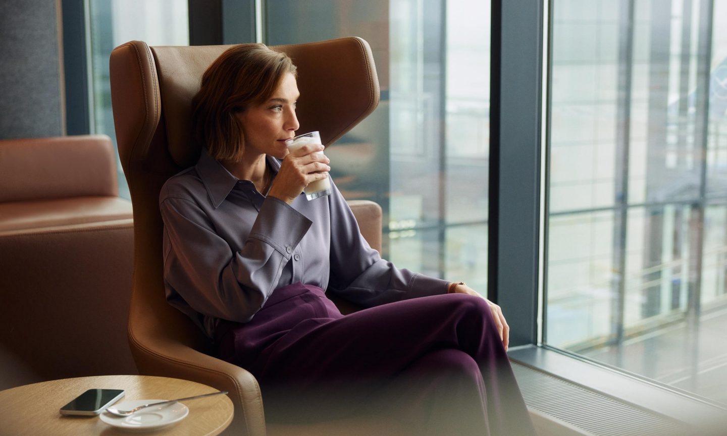 Woman in LH Lounge