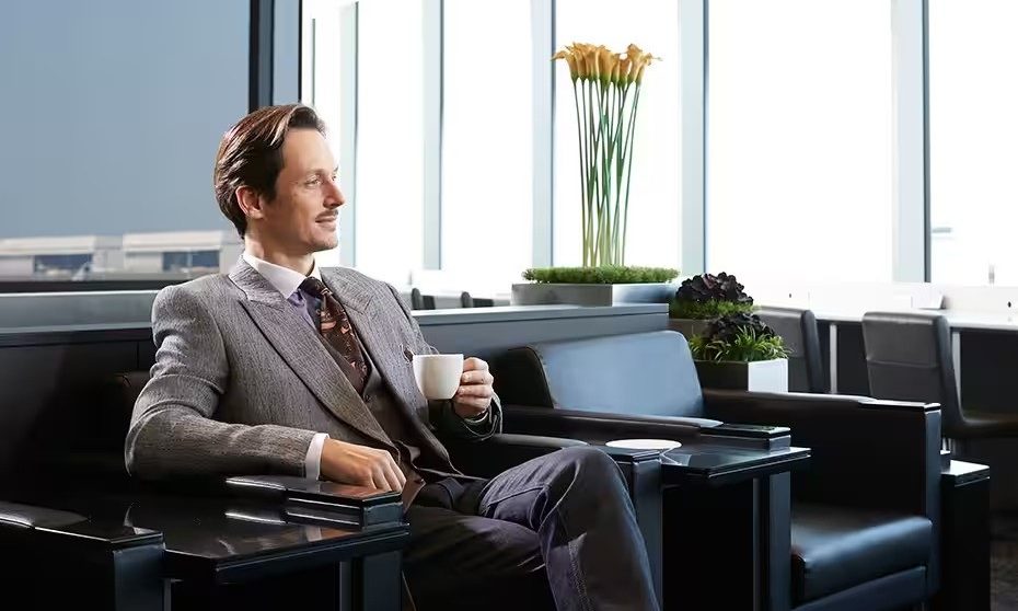 Man in ANA Lounge
