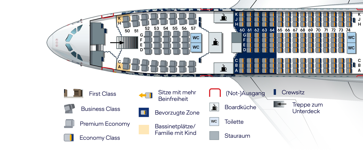 Seat Map Lufthansa Airbus A380 800 509pax Seatmaestro.