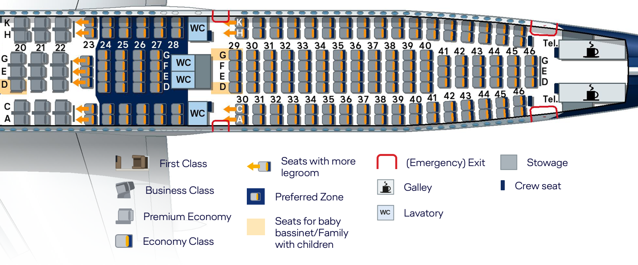 Lufthansa Airbus A330 300 Seating Chart