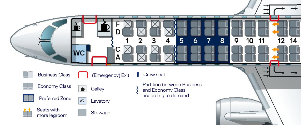 Embraer Emb E90 Jet Seating Chart