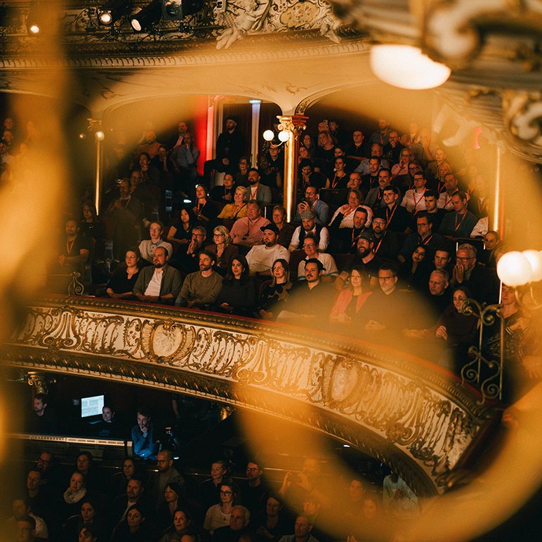 Audience during the Channel Aid show at the Hamburg Schauspielhaus